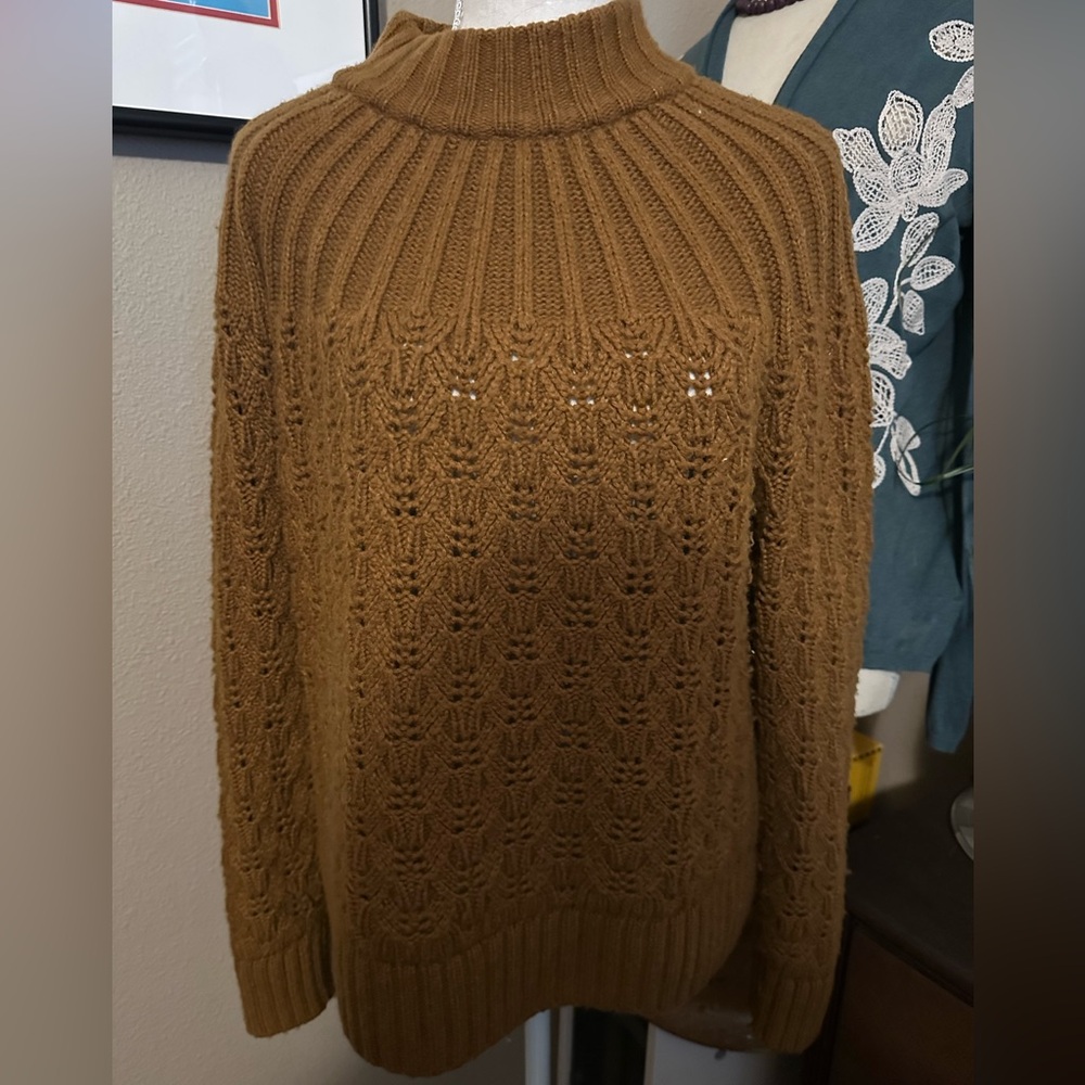 Madewell golden Brown Cable Knit Sweater medium
